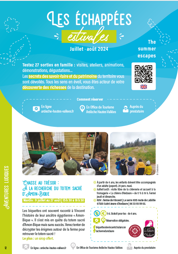 GUIDE ÉTÉ : "Les Échappées Estivales" 1 animation (2026)