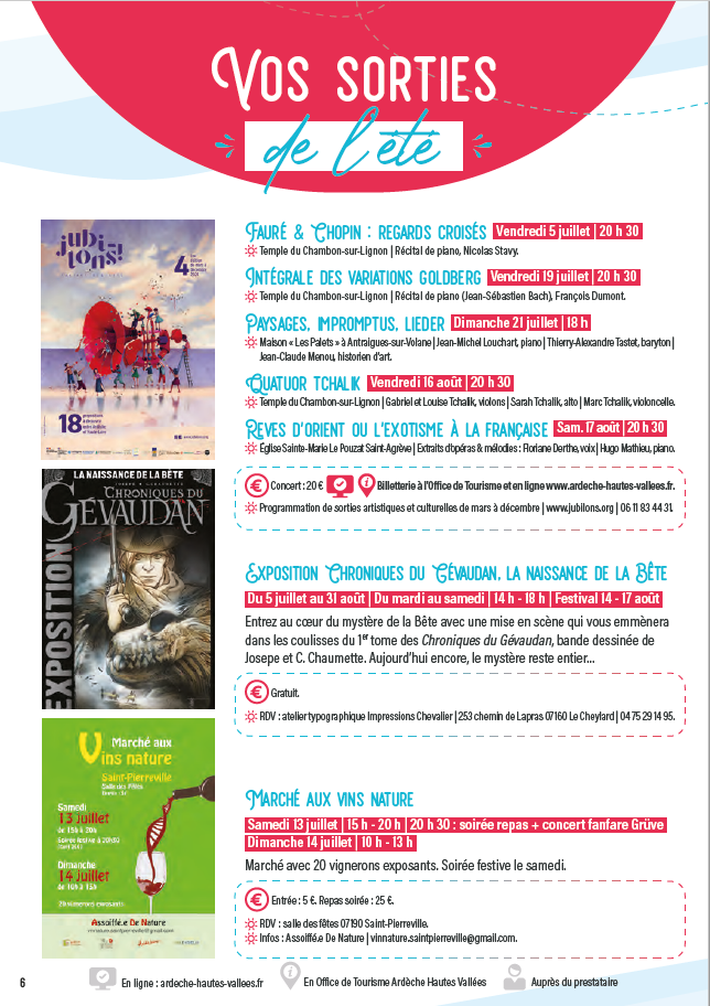 GUIDE ÉTÉ : 1 sortie, spectacle ou animation estivale (2026)